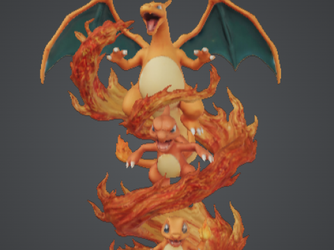 Pokmon Elemental Evolution Spiral Flame Ascension Fire Evolution Core 3D Print Model