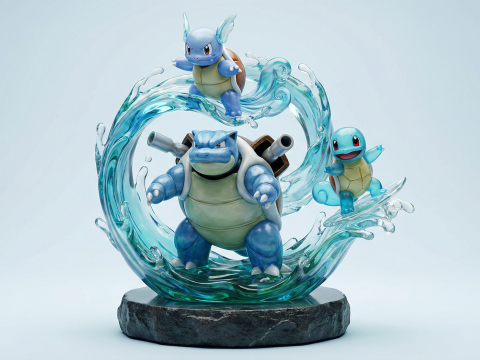 Blastoise Tidal Ascension Water Evolution Diorama Core 3D printmodel