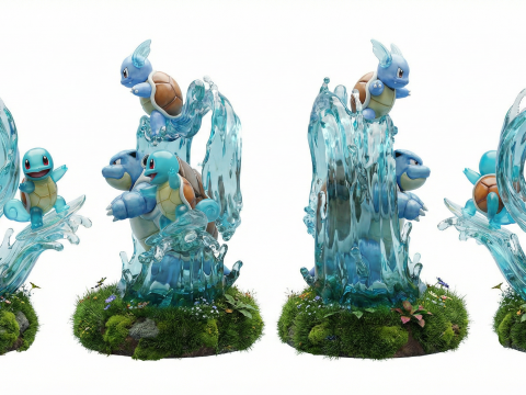 Blastoise Tidal Ascension Water Evolution Diorama Core 3D printmodel