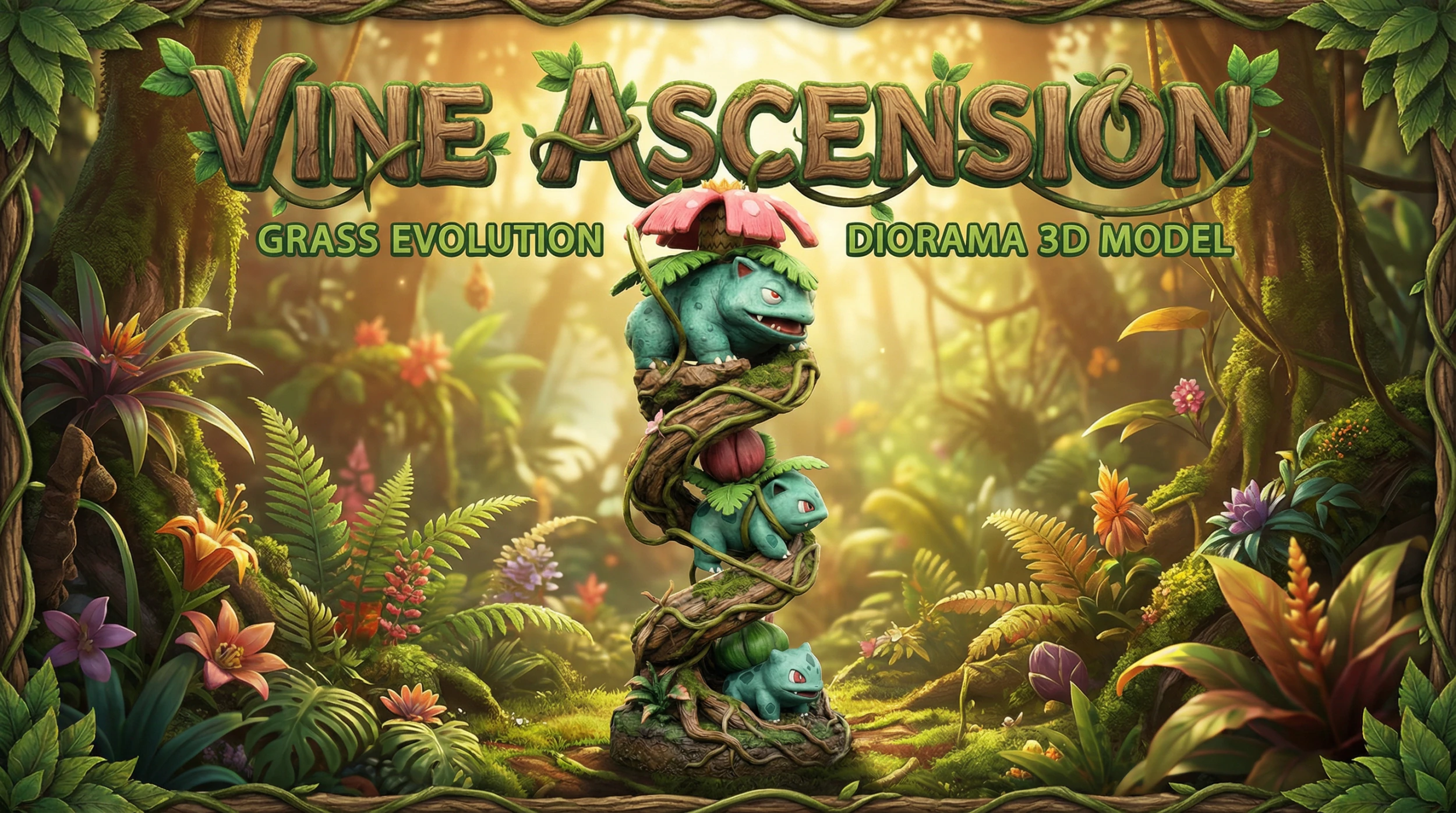 Evolution Vine Ascension Grass Evolution Diorama Core 3D Print Model .c4d .max .obj .3ds .fbx .stl .blend