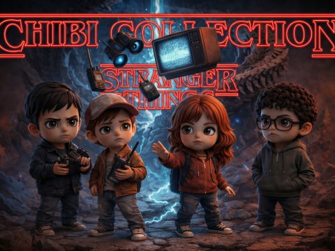 STRANGER CHIBI O GRUPO 80'lerin Bilim Kurgu Chibi Koleksiyonu Son Sezon 3D Baskı Modeli