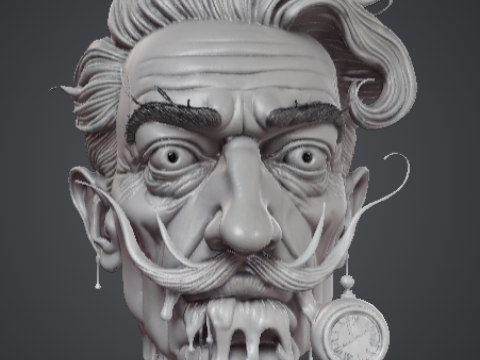 Dal Giger escultura clssica O Devorador do Tempo 3d head 3D Print Model