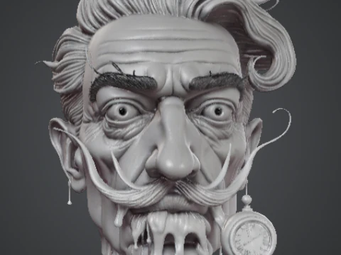 Dal Giger escultura cl&aacute;ssica O Devorador do Tempo 3d head Modelo de Impressão 3D