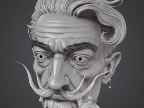 Dal Giger escultura cl&aacute;ssica O Devorador do Tempo 3d head Modelo de Impressão 3D