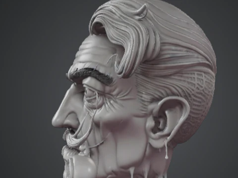 Dal Giger escultura cl&aacute;ssica O Devorador do Tempo 3d head Modelo de Impressão 3D