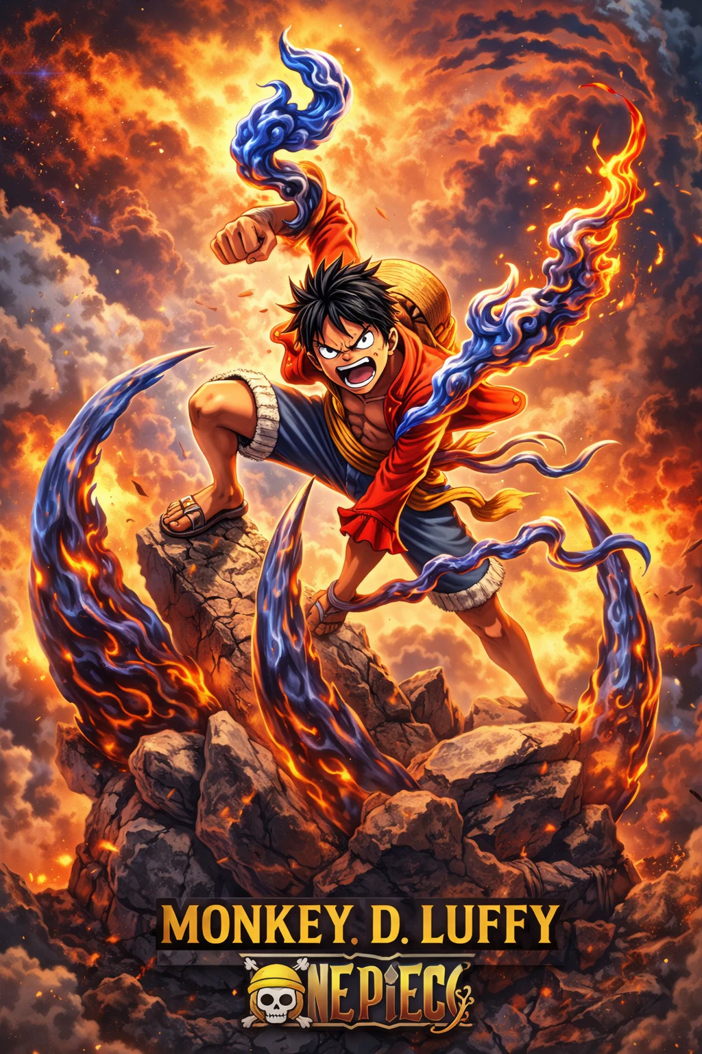 Luffy de One Piece statue 3D Print Model .c4d .max .obj .3ds .fbx .stl .blend 