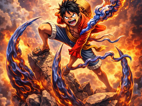 लफ़ी डे वन पीस मूर्ति 3D प्रिंट मॉडल