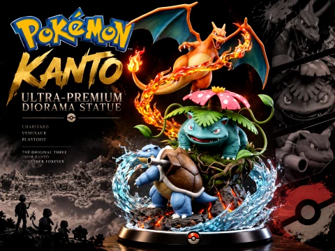 Pokemon Kanto Ultra-Premium Diorama Statue 2 stl files 3D 모델