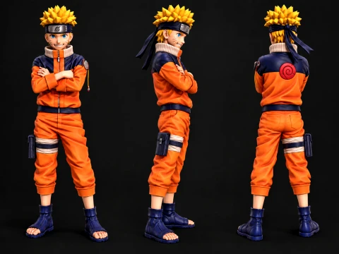 Naruto Uzumaki Crossed Arms 3D Printable Figure STL File 3D Print Model