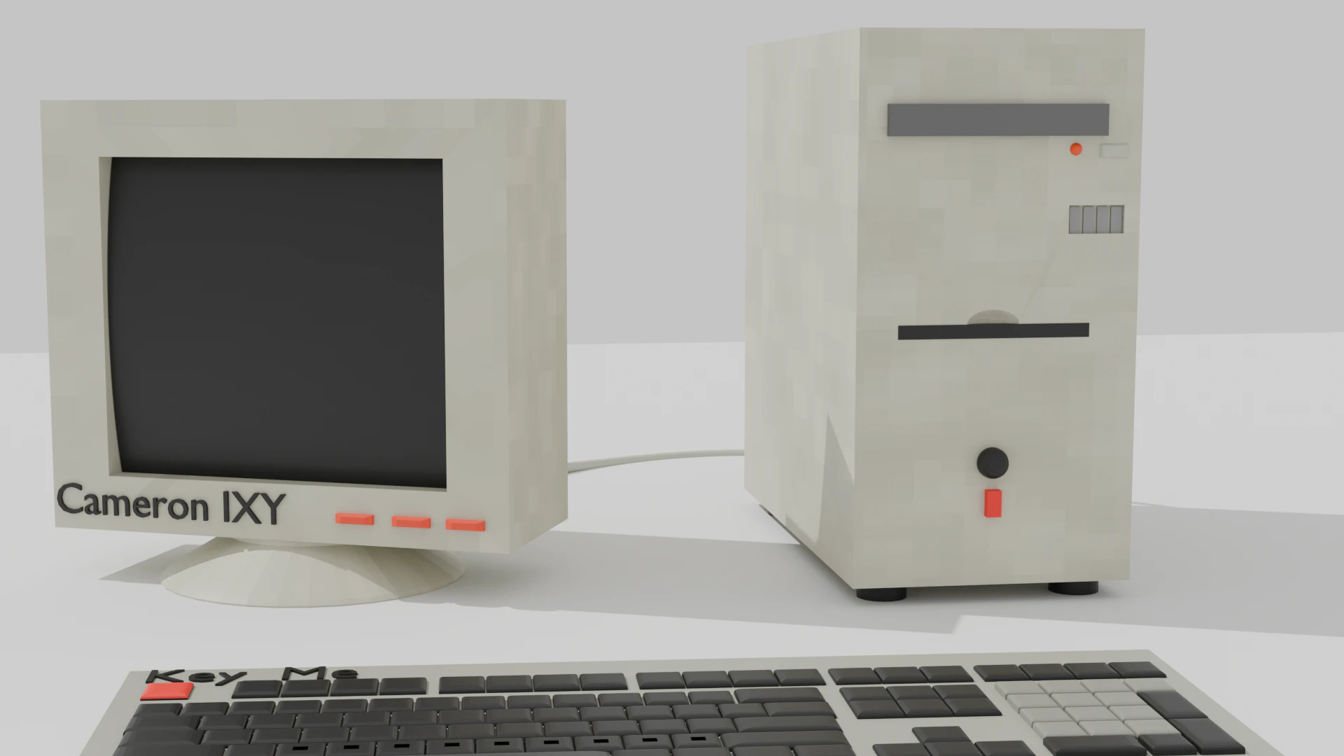 GLB FBX BLEND Low Poly PS1 PC bundle Pc Monitor Keyboard For Cozy Indie games 3D Model .c4d .max .obj .3ds .fbx .stl .blend 