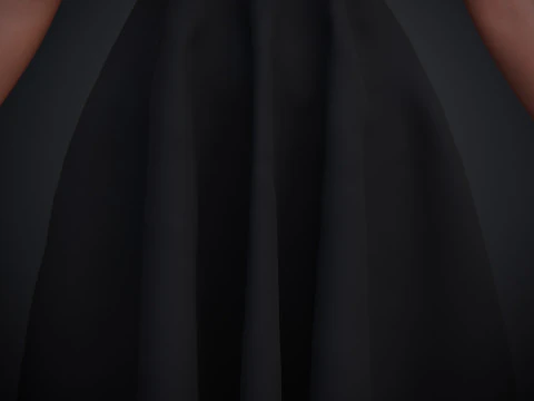 Black Peter pan collar dress 3D Model