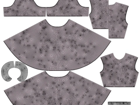 Black Peter pan collar dress 3D Model