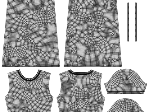 Solid T-shirt and Plaid Camisole dress Outfit - 3D Clothing 3D Model