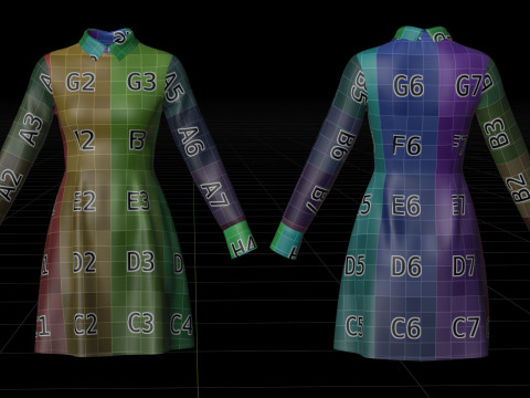 Womens Houndstooth Pattern Office Dress - 3D Clothing Model 3D Model