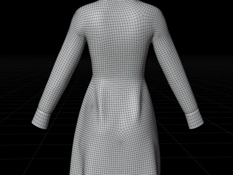 Womens Houndstooth Pattern Office Dress - 3D Clothing Model 3D Model