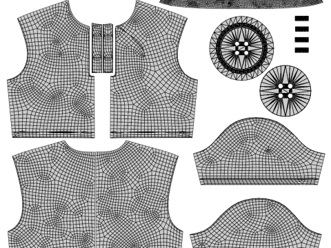 Female Crop Top Black White Polo Shirt - 3D Clothing Model 3D Model