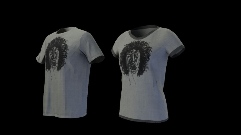 Low Poly Male Female Graphic T-Shirt Multiple Colors - 3D Clothing Model 3D Model .c4d .max .obj .3ds .fbx .stl .blend