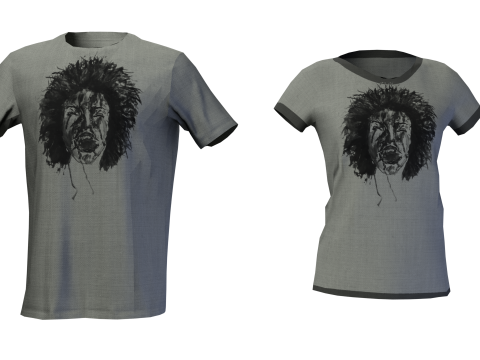 Low Poly Male Female Graphic T-Shirt Multiple Colors - 3D Clothing Model 3D Model