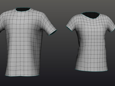 Low Poly Male Female Graphic T-Shirt Multiple Colors - 3D Clothing Model 3D Model