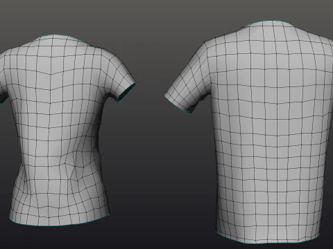 Low Poly Male Female Graphic T-Shirt Multiple Colors - 3D Clothing Model 3D Model