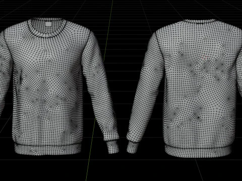 White sweatshirt - 3D Clothing model 3D Model