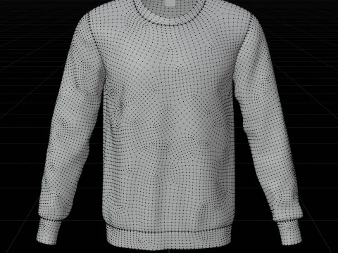 White sweatshirt - 3D Clothing model 3D Model
