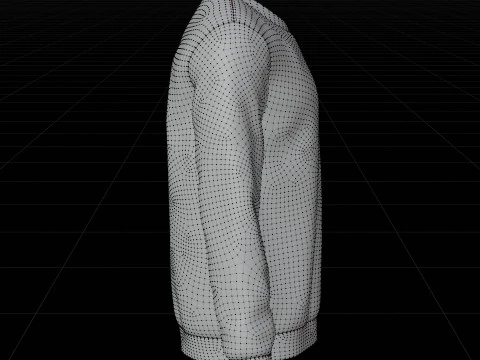 White sweatshirt - 3D Clothing model 3D Model