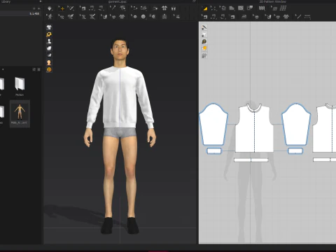 White sweatshirt - 3D Clothing model 3D Model
