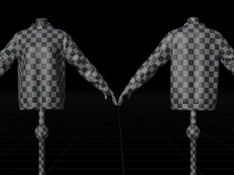 Turtleneck Knit Sweater Cardigan on Female Mannequin 3D Model