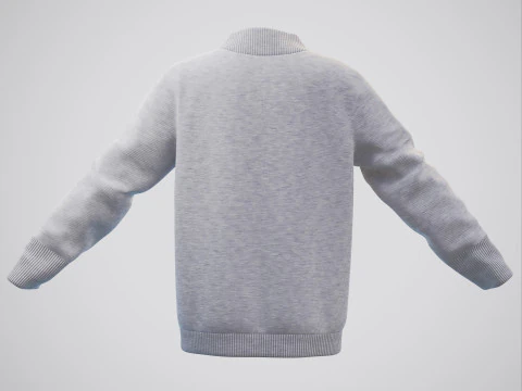Turtleneck Knit Sweater Cardigan on Female Mannequin 3D Model