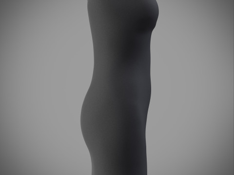 Strapless Tube Bodycon Dress with Side Slit Fitted Short Dress 3D Model