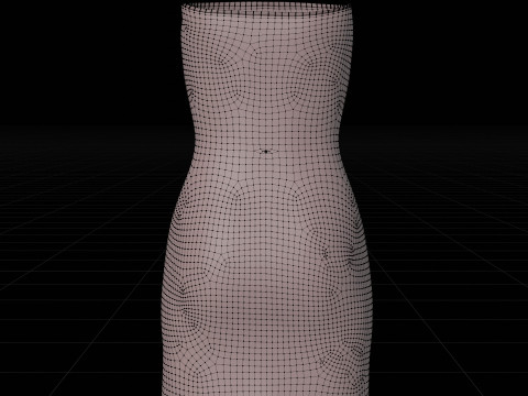 Strapless Tube Bodycon Dress with Side Slit Fitted Short Dress 3D Model