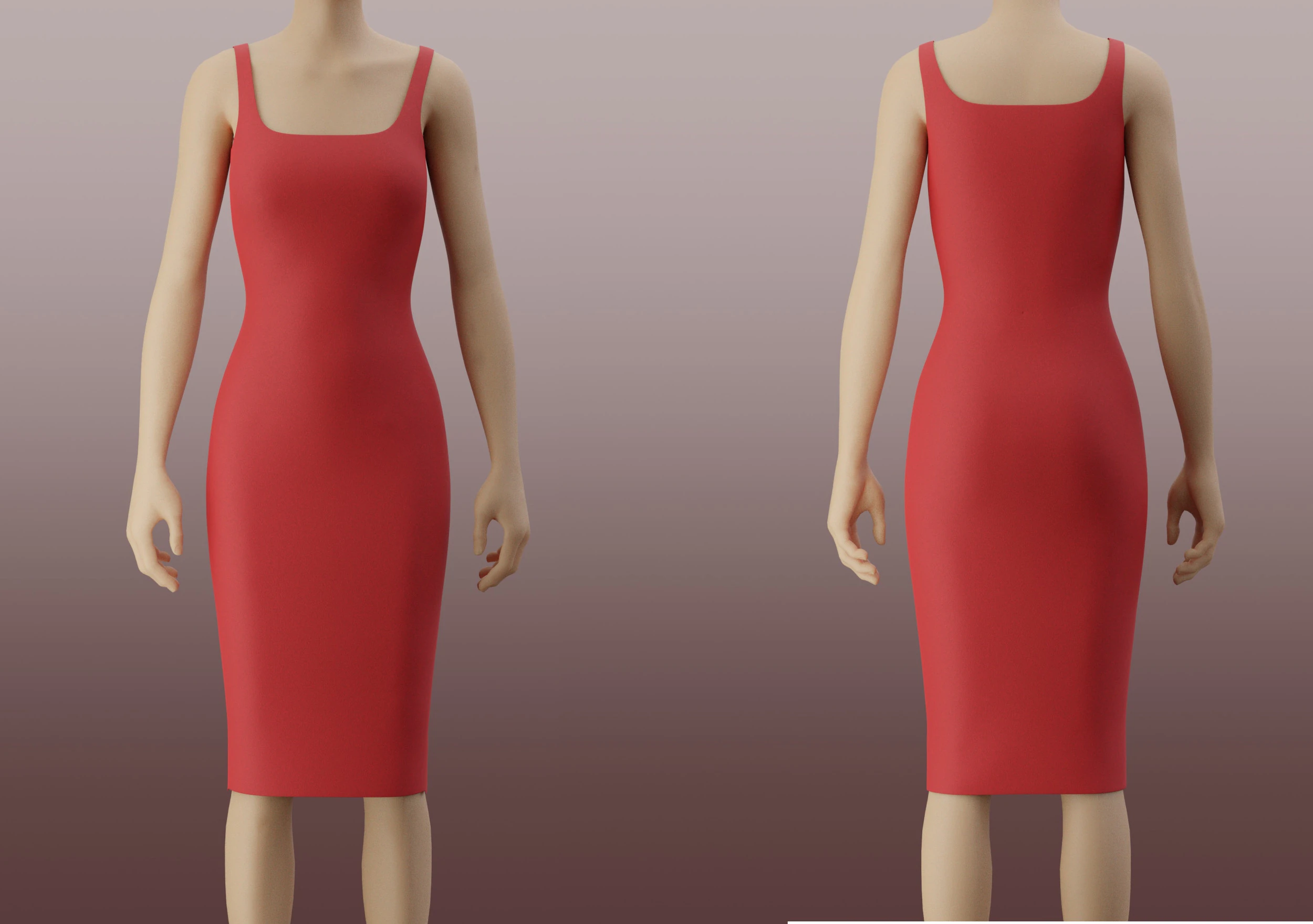 Bodycon pencil dress Clothing Model 3D Model .c4d .max .obj .3ds .fbx .stl .blend 