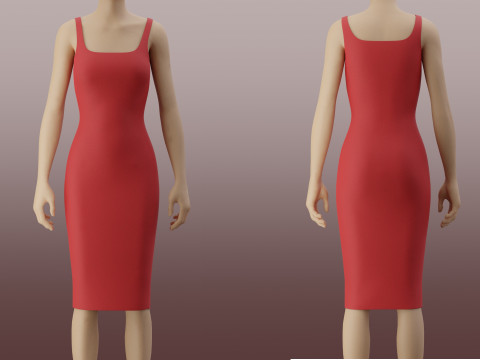 Bodycon kalem elbise Giyim Modeli 3D Model