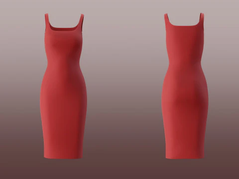 Bodycon pencil dress Clothing Model 3D Model