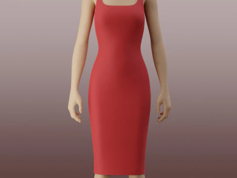 Bodycon pencil dress Clothing Model 3D Model