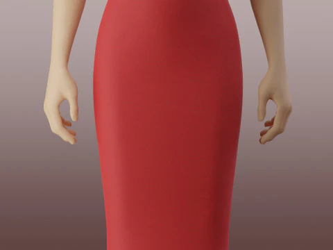 Bodycon pencil dress Clothing Model 3D Model