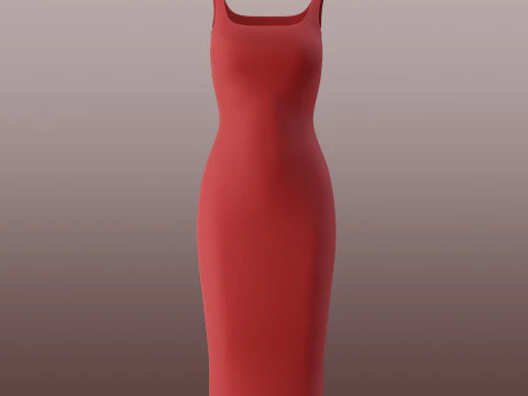 Bodycon pencil dress Clothing Model 3D Model