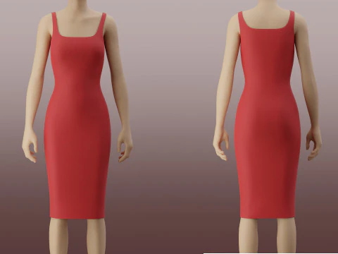 Bodycon pencil dress Clothing Model 3D Model