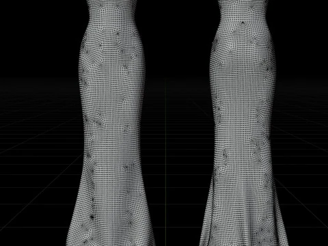 Red Gown Collection Pack Elegant Dresses Formal Wear Fashion Apparel 3D Model