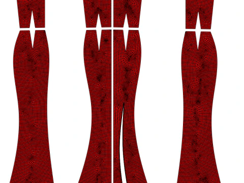 Red Gown Collection Pack Elegant Dresses Formal Wear Fashion Apparel 3D Model