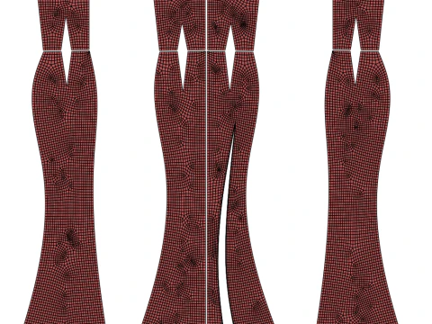 Red Gown Collection Pack Elegant Dresses Formal Wear Fashion Apparel 3D Model
