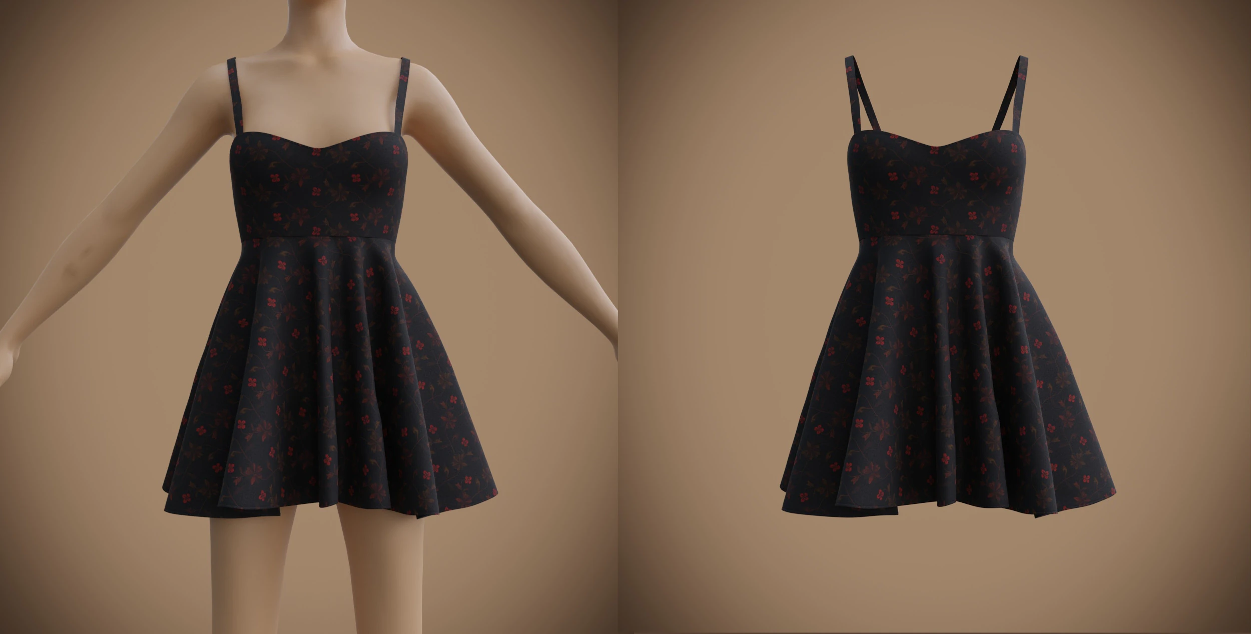Spaghetti Strap Valentine Dress Elegant Gown 3D Clothing Model 3D Model .c4d .max .obj .3ds .fbx .stl .blend 