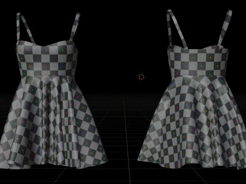 Spaghetti Strap Valentine Dress Elegant Gown 3D Clothing Model 3D Model