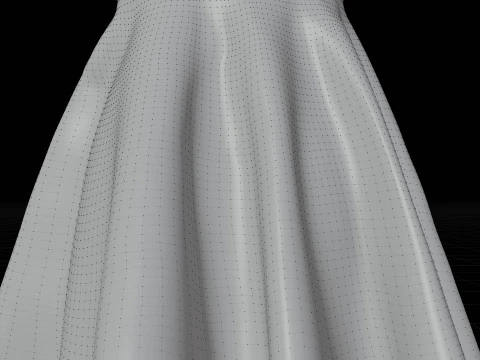 Spaghetti Strap Valentine Dress Elegant Gown 3D Clothing Model 3D Model