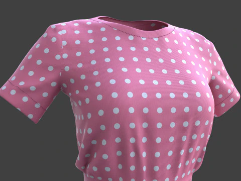 Gonna elegante a pieghe e top in due pezzi Modello 3D