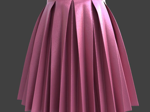 Gonna elegante a pieghe e top in due pezzi Modello 3D