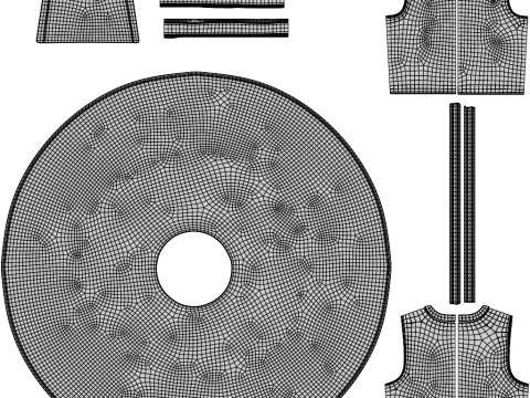 Womens Leather Skater Dress - Dungaree Skater Skirt Crop Top 3D Clothing 3D Model