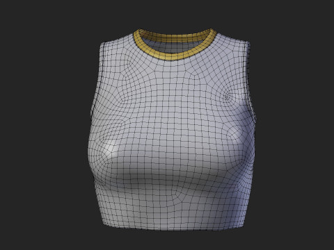 Womens Leather Skater Dress - Dungaree Skater Skirt Crop Top 3D Clothing 3D Model