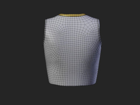 Womens Leather Skater Dress - Dungaree Skater Skirt Crop Top 3D Clothing 3D Model